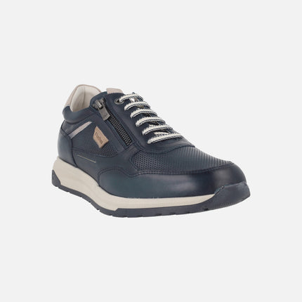 Zapatos deportivos de piel para hombre con cordones y cremallera Karter