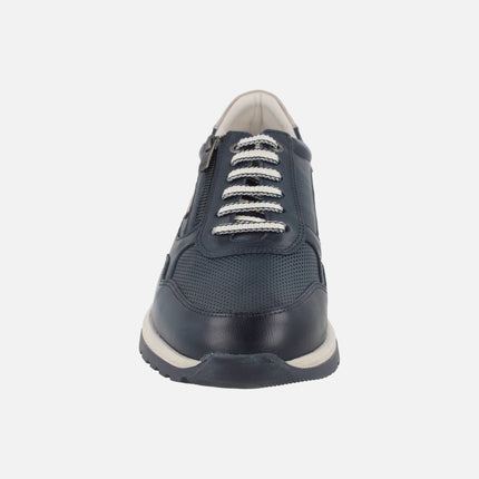Zapatos deportivos de piel para hombre con cordones y cremallera Karter