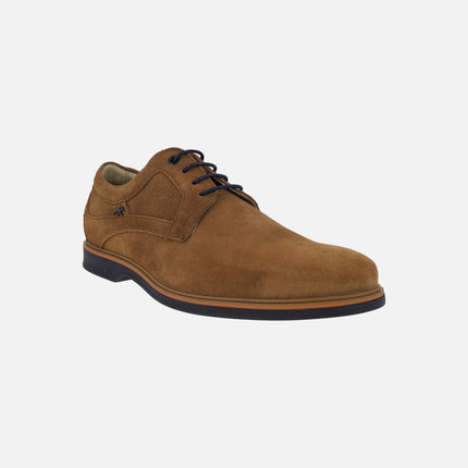 Tristan men's lace-up shoes in brown suede