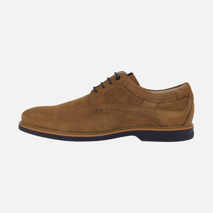Tristan men's lace-up shoes in brown suede