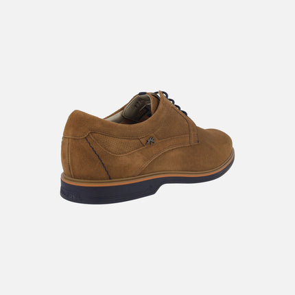 Tristan men's lace-up shoes in brown suede