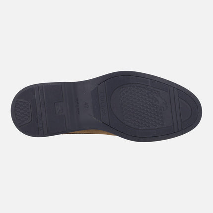 Tristan men's lace-up shoes in brown suede