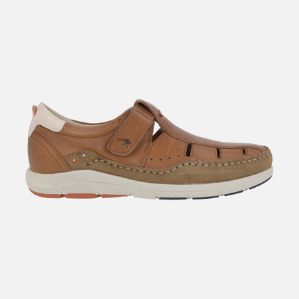 Sandalias de piel para hombre Kai con cierre de velcro