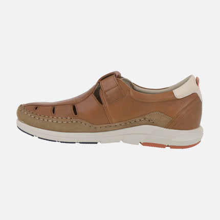 Sandalias de piel para hombre Kai con cierre de velcro