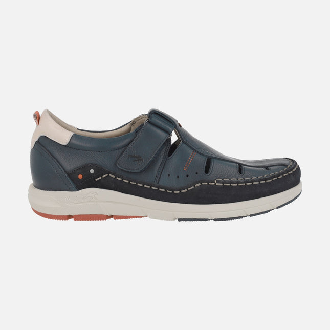 Sandalias de piel para hombre Kai con cierre de velcro