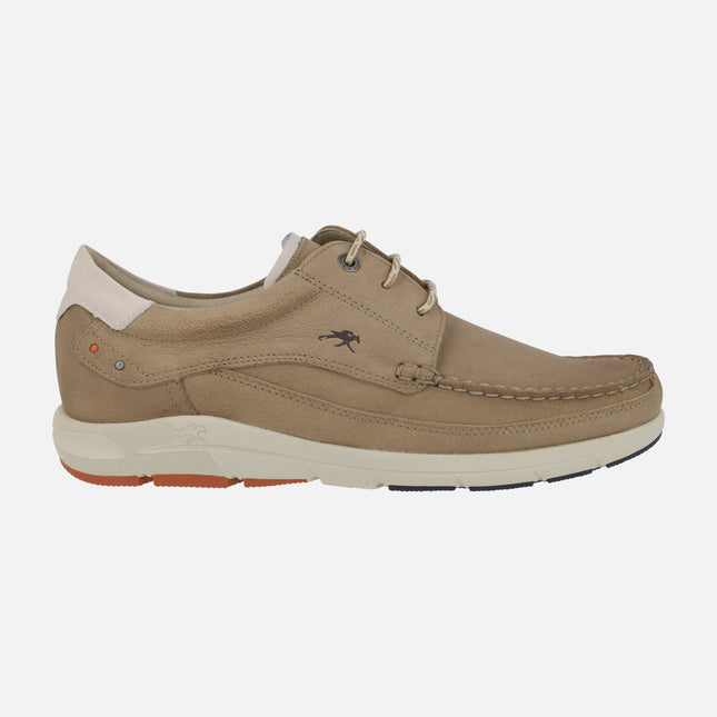 Zapatos náuticos para hombre Kai en nobuck taupe