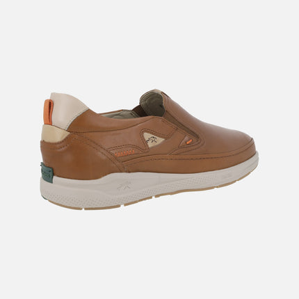 Men's comfort moccasins in brown leather with elastics Kadir
