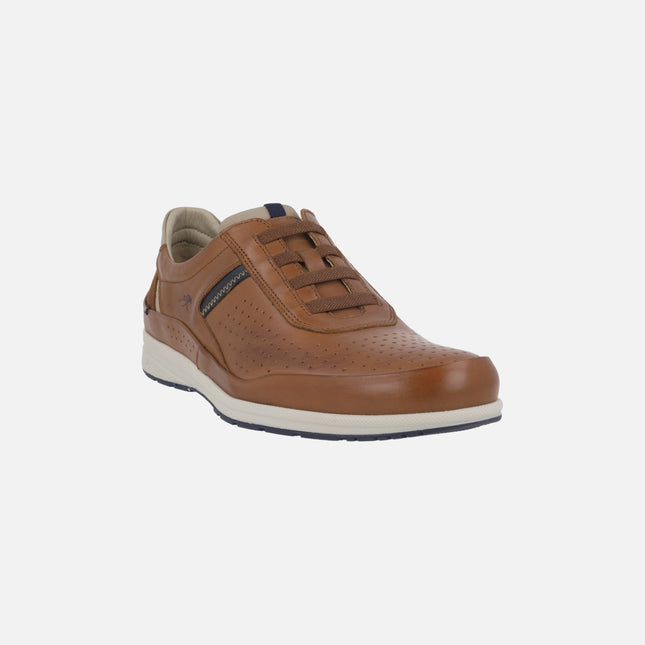 Jaden men's leather sneakers with elastics