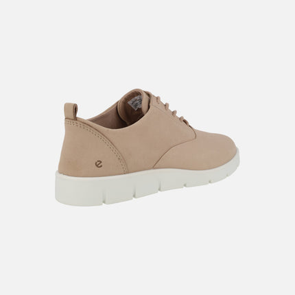 Bella low nude nubuck leather lace-up shoes