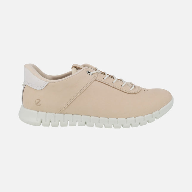 Gruuv lite beige leather sneakers with elastic laces