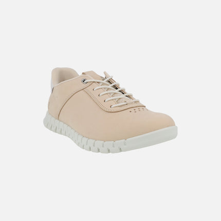 Gruuv lite beige leather sneakers with elastic laces