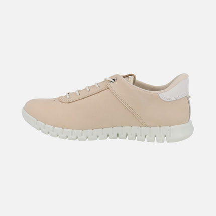 Gruuv lite beige leather sneakers with elastic laces