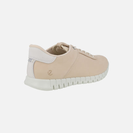 Gruuv lite beige leather sneakers with elastic laces