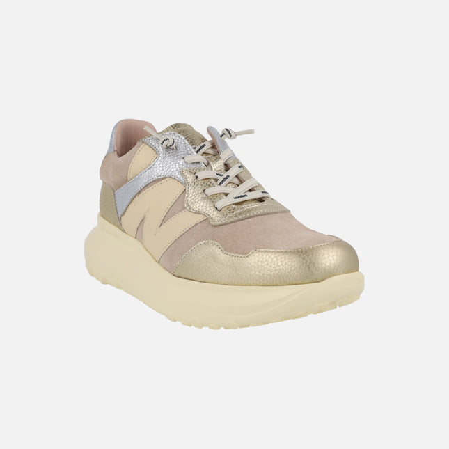 Zapatillas deportivas Ultralight en combinado de metales con tonos beige