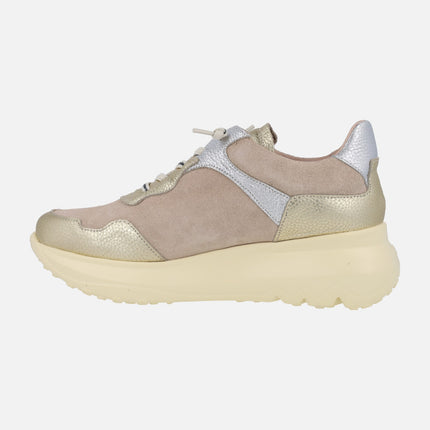 Zapatillas deportivas Ultralight en combinado de metales con tonos beige
