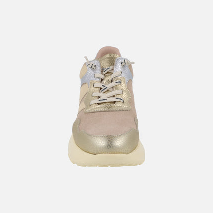 Zapatillas deportivas Ultralight en combinado de metales con tonos beige