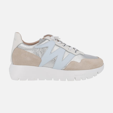 Zapatillas deportivas en combinado plata/aura Odisei 01