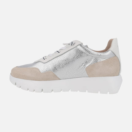Zapatillas deportivas en combinado plata/aura Odisei 01