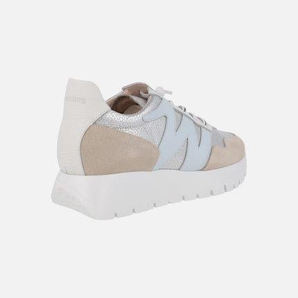 Zapatillas deportivas en combinado plata/aura Odisei 01