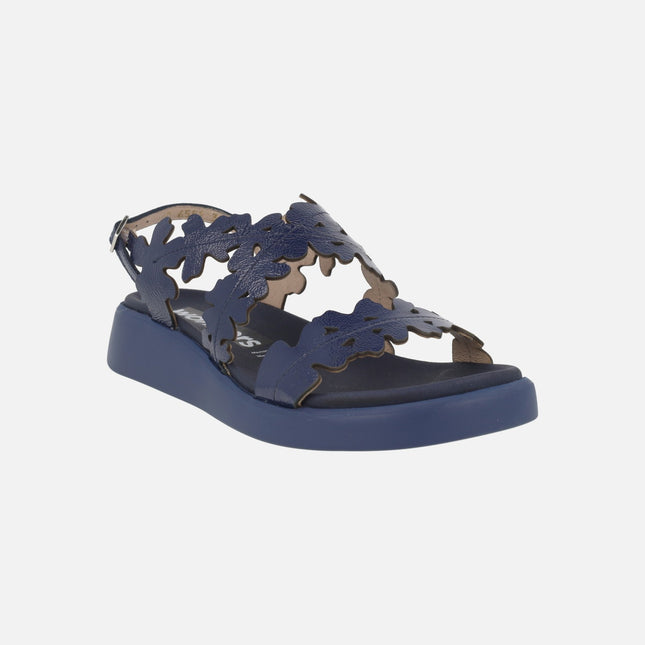 Sandalias en piel charol efecto flores Mar 51