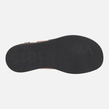 Sandalias negras de piel con pieza para dedo y hebillas Horizon 32