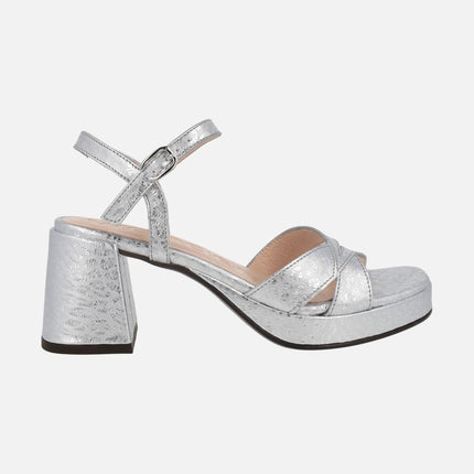 Zaida 20 metallic leather heeled sandals