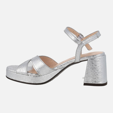 Zaida 20 metallic leather heeled sandals