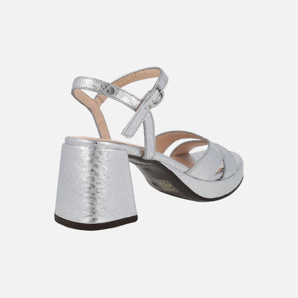 Zaida 20 metallic leather heeled sandals