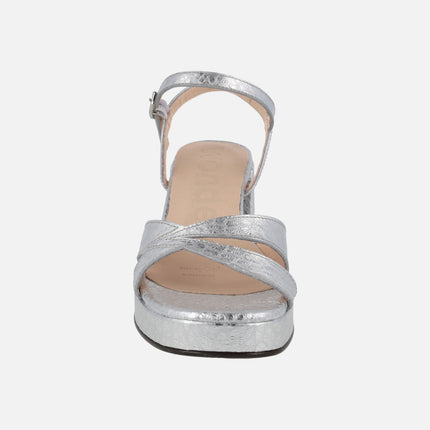 Zaida 20 metallic leather heeled sandals