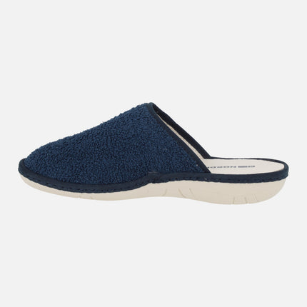 Zapatillas de casa descalzas para hombre en tejido toalla