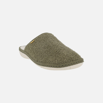 Zapatillas de casa descalzas para hombre en tejido toalla