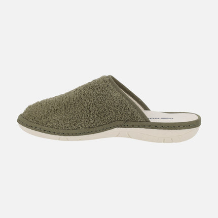 Zapatillas de casa descalzas para hombre en tejido toalla