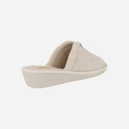 Women's Barefoot House Slippers in Beige Towel
