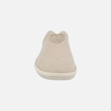 Women's Barefoot House Slippers in Beige Towel