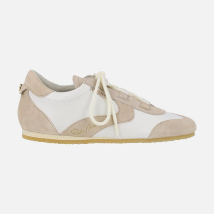 Zapatillas deportivas Zaros en combinado blanco y beige