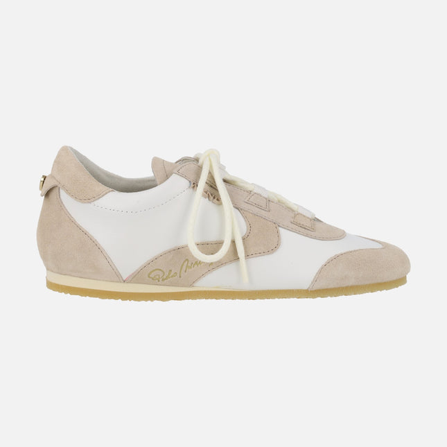 Zapatillas deportivas Zaros en combinado blanco y beige
