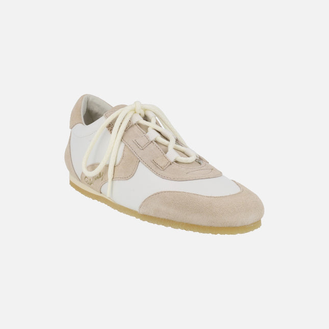 Zapatillas deportivas Zaros en combinado blanco y beige