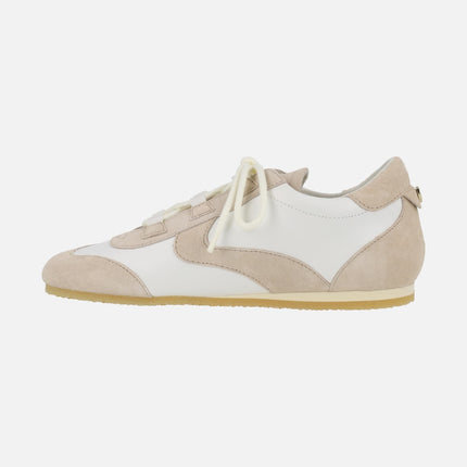 Zapatillas deportivas Zaros en combinado blanco y beige