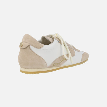 Zapatillas deportivas Zaros en combinado blanco y beige