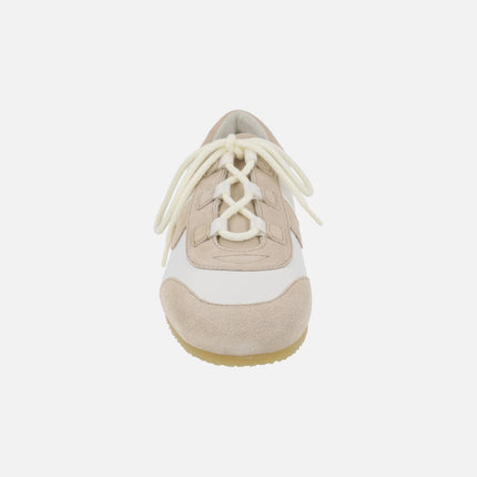 Zapatillas deportivas Zaros en combinado blanco y beige