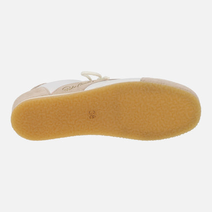 Zapatillas deportivas Zaros en combinado blanco y beige