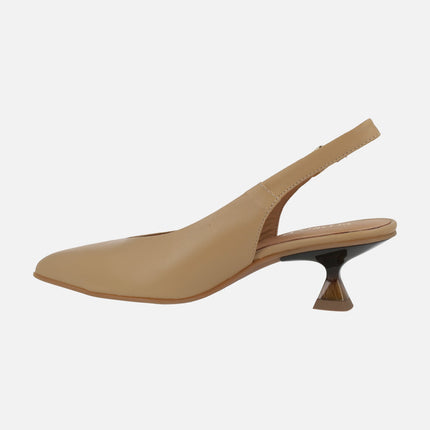 Elba slingback pumps with low heel