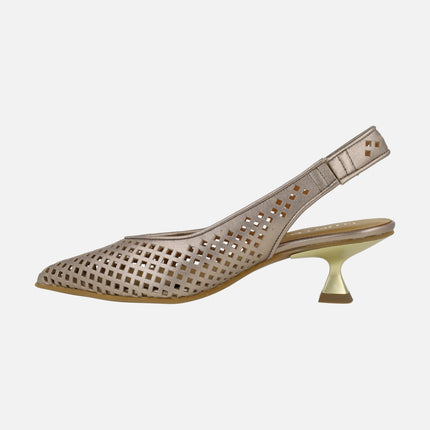 Chelva chopped leather slingback pumps
