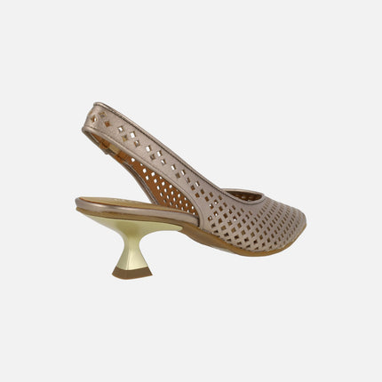 Chelva chopped leather slingback pumps