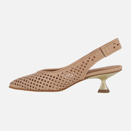 Chelva chopped leather slingback pumps