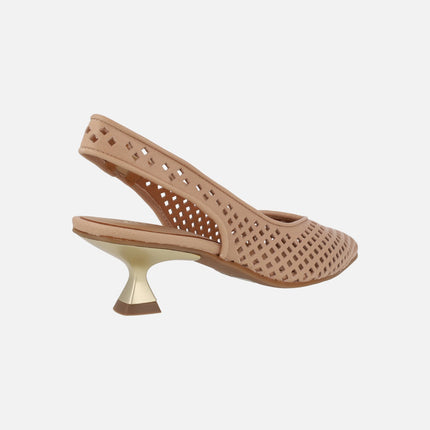 Chelva chopped leather slingback pumps