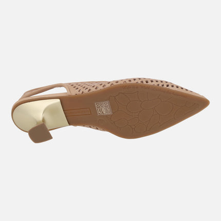 Chelva chopped leather slingback pumps