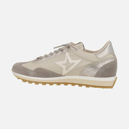 Zapatillas deportivas Cetti en combinado Old rose con cordones elásticos