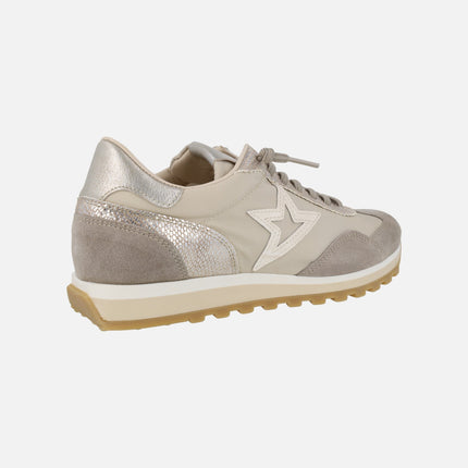 Zapatillas deportivas Cetti en combinado Old rose con cordones elásticos