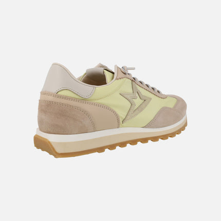 Zapatillas deportivas Cetti en combinado amarillo con cordones elásticos